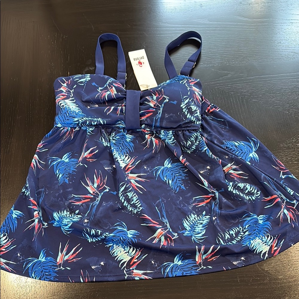 NWT Perona Vibrant Tropical Print Tankini Top